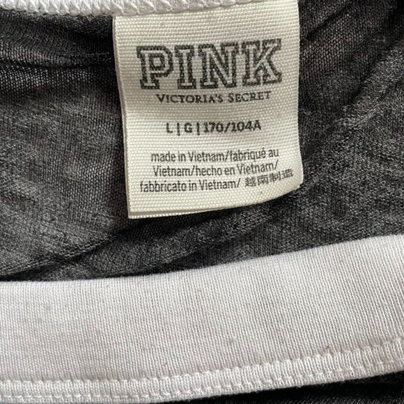 Victoria Secret Pink Gray Shirt Burnout Sheer Lightweight Blouse Size L u - Picture 8 of 8